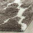 thumbnail image 3 of SAFAVIEH Barcelona Mira Geometric Shag Runner Rug, Silver/Ivory, 2'3" x 8', 3 of 7