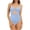 Light Blue, variant on BeAi Swim Suits for Women 2025 Tummy Control Plus Size Cute Bathing Suits for Girls Swimwear for Women Tummy Control One Piece Beachwear Women 2025 Ruffled V Neck Lace Up Previous Orders