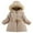 Khaki, variant on KAUOD Girls Winter Padded Puffer Coats Zip up Waterproof down Jackets Kids Fleece Hood Snow Ski Parka Coats with Pockets