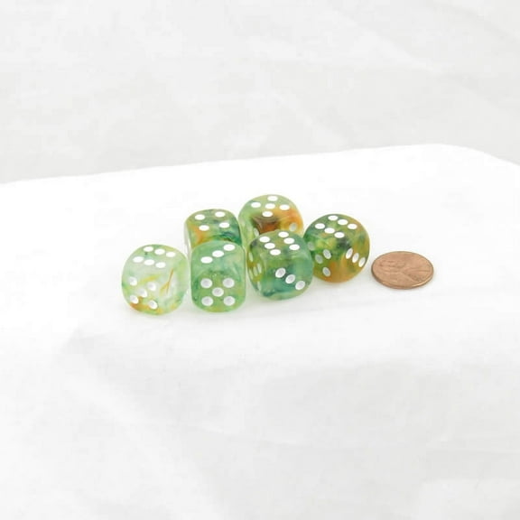 Spring Nebula Luminary Dice with White Pips D6 16mm (5/8in) Pack of 6 Wondertrail