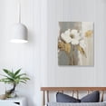 thumbnail image 3 of PRATYUS Canvas Wall Art Picture 16x20in for Living Room Bedroom Fall Decor Golden White Flowers 16x20in, 3 of 3