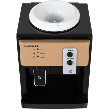 Top Loading Countertop Water Dispenser, Water Dispenser with 3 Temperatures Selectable, Hot & Cold Water Cooler Dispenser Suitable for 1.2-5 gallons Buckets/US Stock (Champagne Gold and Black)