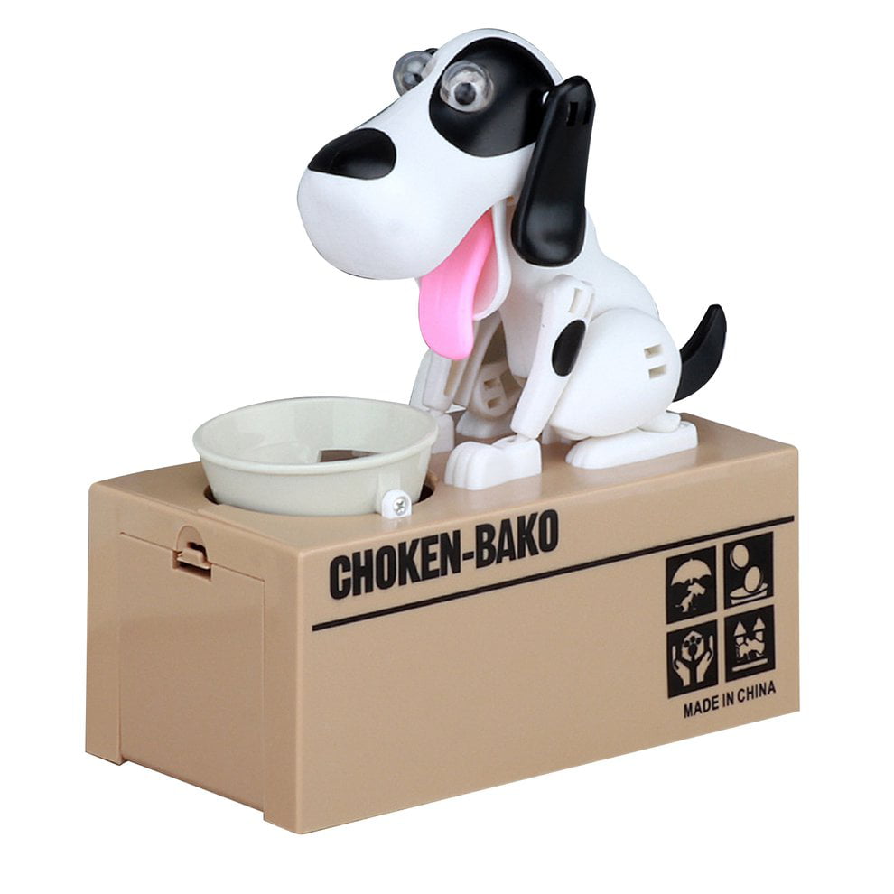 1x Cute Hungry Robotic Dog Puppy Bank Coin Eating Save Canine Money Box 