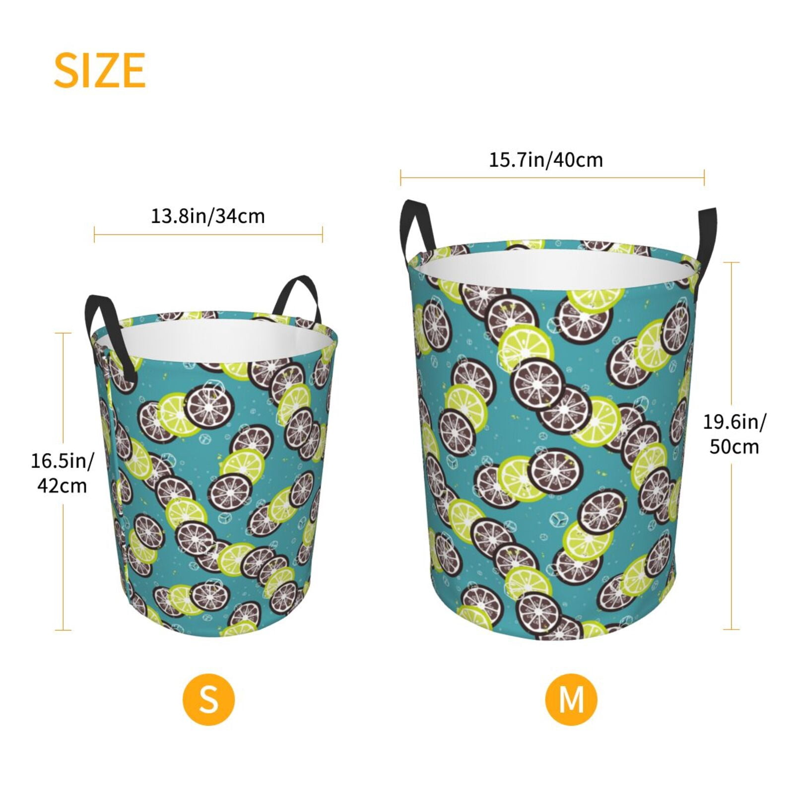 Large Laundry Basket with Handles - Lemon bubble Kids Baby Dirty Clothes Laundry Hamper for Bedroom Aesthetic