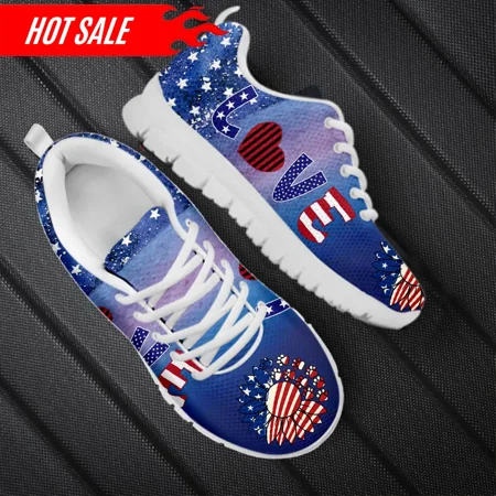 

2024 New Style Women Lace up Running Sneakers Stylish American Sunflower Love Design Female Flat Shoes Chaussures