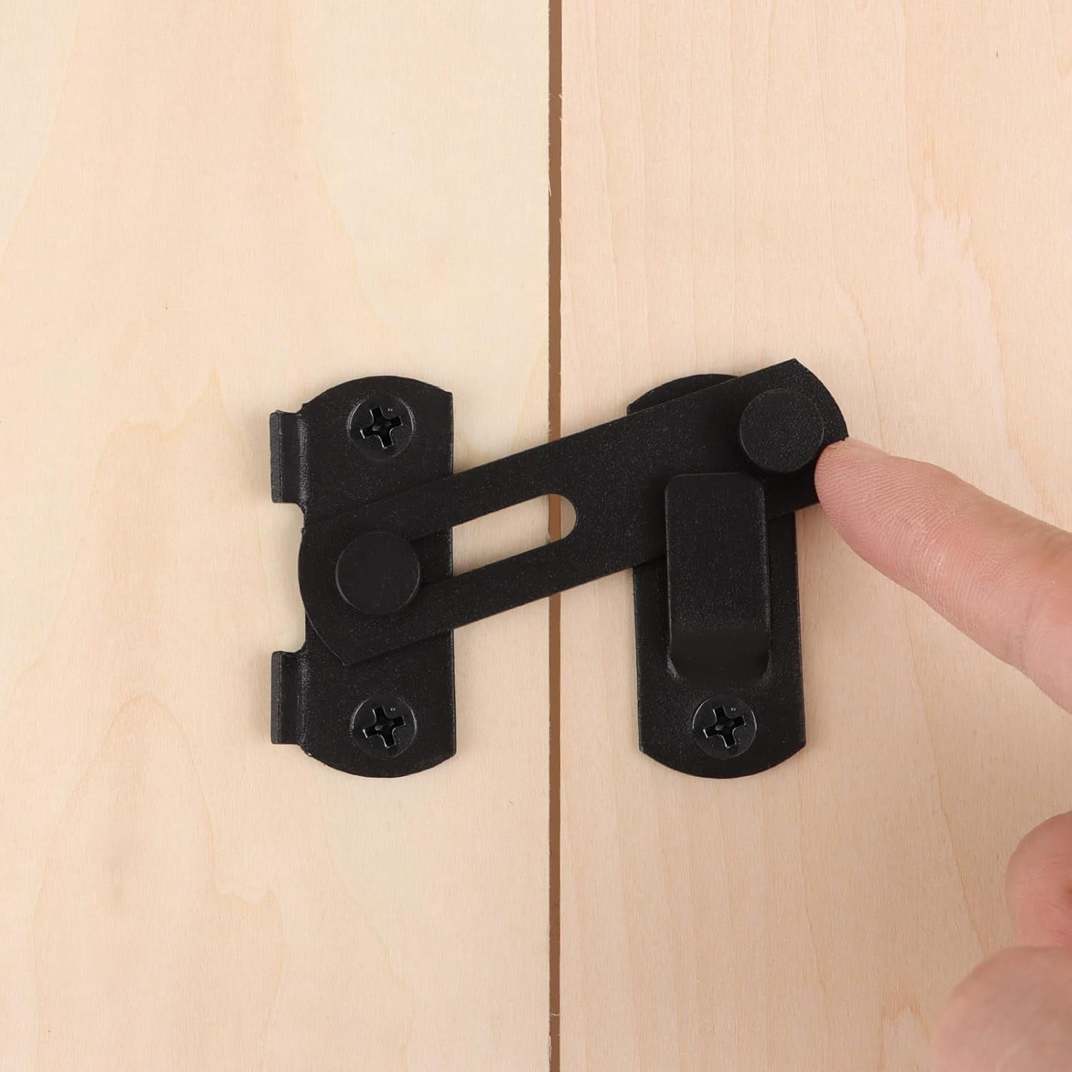 ABCISI 8 Pack Barn Door Latch Lock, 2.75" x 2" Stainless Steel Flip Door Latches Hardware Sliding Cabinet Barn Door Latch Antique Lock Gate Latches Wine Cabinet Closet Door Latches (Matte Black)