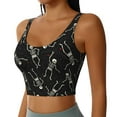 thumbnail image 2 of Balery Happy Skeletons Dancing Pattern Racerback Sports Bras for Women - Padded Seamless High Impact Support for Yoga Gym Workout Fitness-Medium, 2 of 8