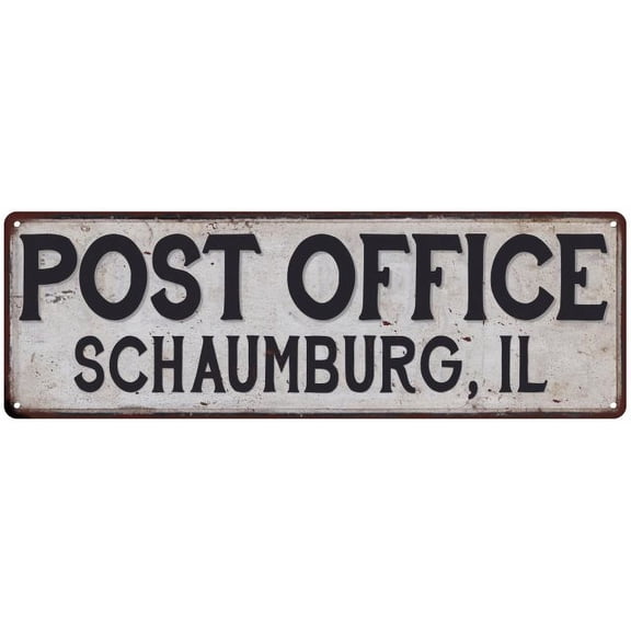 Schaumburg, Il Post Office Metal Sign Vintage 8x24 108240011449