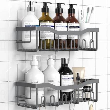Shower Caddy 2 Pack Adhesive Shower Organizer for Home Decor & Kitchen Storage No Drilling Rustproof Stainless Steel Bathroom Shelf Shower Caddy 2 Pack Adhesive Shower Organizer for Home Decor & Kitchen Storage No Drilling Rustproof Stainless Steel Bathroom Shelf