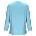 thumbnail image 4 of JINMGG Clearance Womens Tops,Women's Summer Casual Long Sleeve Blouse V Neck Solid Tops T-Shirt,Light Blue L, 4 of 4