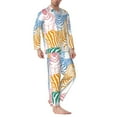 thumbnail image 3 of Bingfone Men'S Pajama Set 2 Piece Loungewear Pjs, Long Sleeve With Pajama Pants-Zebra Colourful, 3 of 9