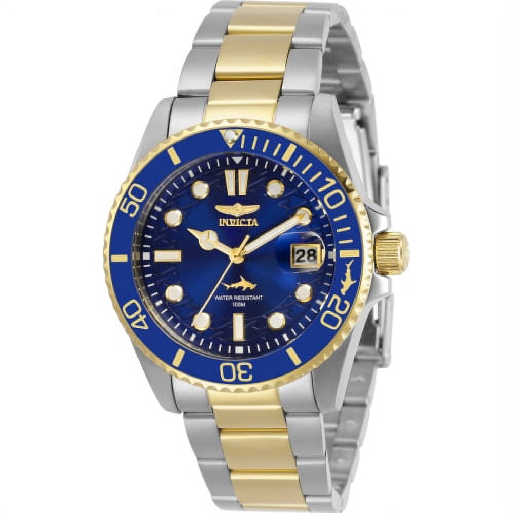 Invicta Pro Diver Ladies Watch 30481, Quartz, Blue Dial, Gold-Tone