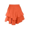 thumbnail image 7 of TaTaai Women's Tennis Skirt for Women Solid Color Elastic Waist Bohemian Ruffle Tiered High Waisted Mini Skirt for Sports Daily Gift, 7 of 7