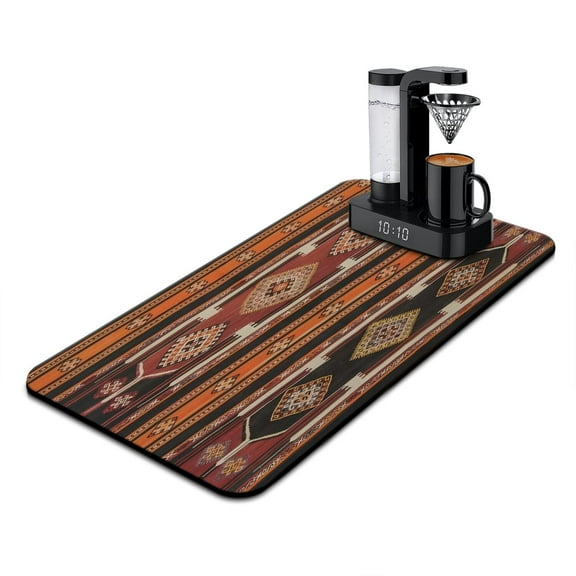 Premium Absorbent Coffee Bar Mat - Eco-Friendly 4-Layer Design with Non-Slip Base for Coffee Machines & Kitchen Countertops