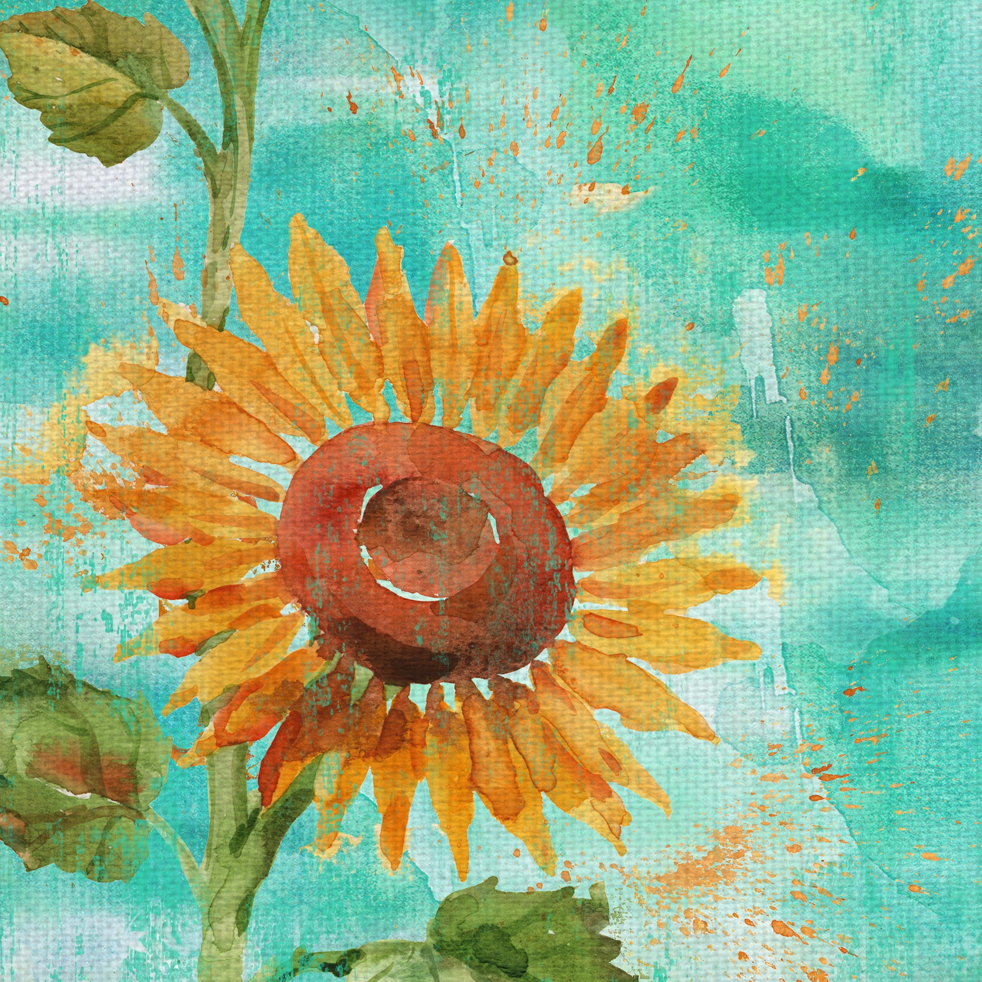 Masterpiece Art Gallery Arianna Sunflowers I & II By Paul Brent Canvas Art Print Set of 2 16" x 16"