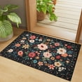 thumbnail image 5 of DUKINO 2x3 Rugs for Entryway, Floral Indoor Washable Door Mat, Non Slip Boho Small Rug for Kitchen, Soft Low Pile, Front Door Throw Rug for Entrance, Bedroom, Kitchen, Laundry, Bathroom, Black, 5 of 8