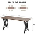 thumbnail image 2 of 70.8 Inch Rectangular Dining Table for 6/8 People, Rustic Brown Large Dining Table with Heavy Duty Metal Legs, 2 of 7