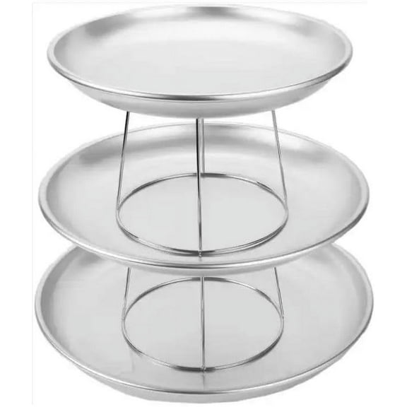 TableTop King 3-Tier Seafood Tower Set with Small Aluminum Trays and Stand