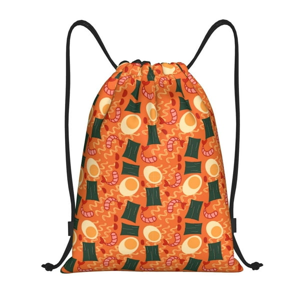 Fotbe Ramen Noodle Soup Bolsa Mochila con Cordón Estampada, Bolsa de Gimnasio Deportiva, Bolsa Cinch, Bolsa con Cordón para Hombres y Mujeres-Medium