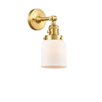 203SW-SG-G51-Innovations Lighting-Bell - 1 Light Wall Sconce In Industrial Style-10 Inches Tall and 5 Inches Wide-Satin Gold Finish-Matte White Glass