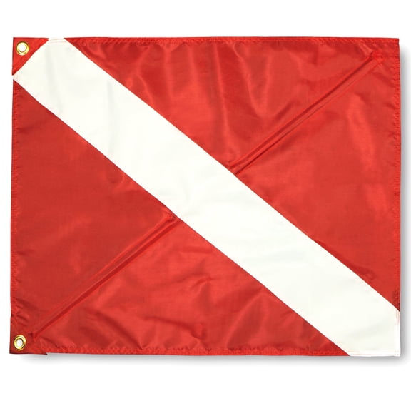 Anley 20x24 Inch Diver Down Warning Flag with Removable Stiffening Pole - Diving Flags Polyester