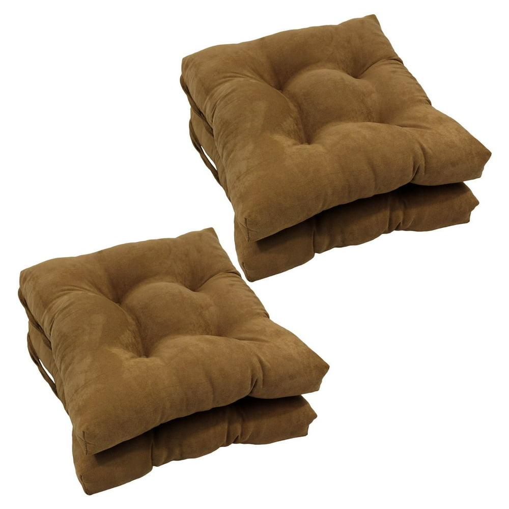 Blazing Needles 16 in. Square Micro Suede Dining Chair Cushions Set of 4