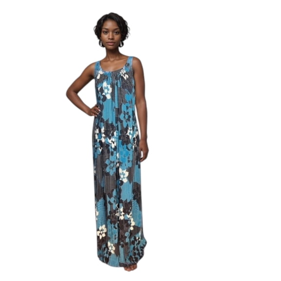 Noyo Collection Tie Back Dress (Blue, XL)