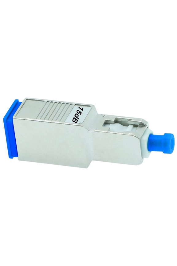 SC/UPC SM Attenuator F-M 15dB Metal Blue, 2 Pack