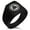 Black, variant on Stainless Steel Triskelion Triple Horn of Odin Viking Needle Stripe Pattern Biker Style Polished Ring