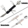 thumbnail image 5 of Kit de Couverts de Camping 6 en 1 en Acier Inoxydable Pliable Ensemble de Couverts de Voyage en Plein Air Vaisselle Amovible pour Randonnée, 5 of 5