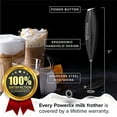 thumbnail image 5 of PowerLix Handheld Electric Milk Frother, Battery-Operated Electric Whisk Foam Maker for Coffee, Latte, Cappuccino, Hot Chocolate, and Frothy Delights, without a Stand, Black, 5 of 7