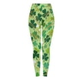 thumbnail image 5 of Vekome Green Womens Leggings Plus Size St Patricks Day High Waisted Yoga Pants Seamless Clover Lightweight Running Tights M, 5 of 8