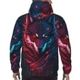 thumbnail image 3 of Bingfone Cool Wolf Head Men's Drawstring Hoodie Long Sleeve Pocket Sweatshirts-4X-Large, 3 of 6