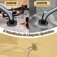 thumbnail image 3 of Cepillo Electrico para Baño Limpieza [IPX8 Resistente al Agua],350-450RPM,con 9 Cabezales de Cepillo Reemplazables,Mango Ajustable en 4 Niveles hasta 130cm,2600mAh,para Baños y Pisos, 3 of 7