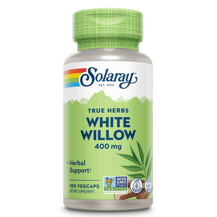 SOLARAY White Willow 400mg - White Willow Bark Capsules - Wellness Support - Herbal Supplement w/ Naturally Occurring Salicin, Non-GMO, Gluten Free, Vegan, 60-Day Guarantee, 100 Servings, 100 VegCaps
