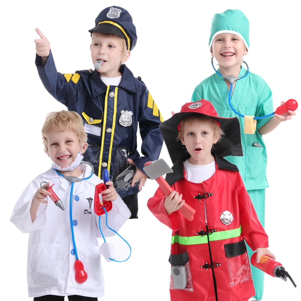 Boys Girls Surgeon Doctor Fancy Dress Up Costume Fireman Cosplay Party Clothes Boys Girls Surgeon Doctor Fancy Dress Up Costume Fireman Cosplay Party Clothes