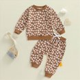 thumbnail image 2 of NOLDARES Baby Girl Clothes Toddler Girl Outfits Ruffle Shirt Pants Cute Infant Outfit Set Baby Girl Fall Winter Clothes(Coffee,12-18 M), 2 of 4