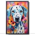 thumbnail image 2 of Thuan Dalmatian Dog Flower Art Print Canvas, Wall art Painting Decor, Puppy Pop Art Home Decor Artwork For Bedroom Living Room Bathroom Decor, Puppies Colorful Photo, 2 of 6