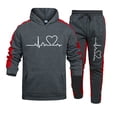 thumbnail image 1 of Chándal de otoño e invierno para hombre, sudadera con capucha y estampado de corazones, conjunto de 2 piezas, traje deportivo para correr y fitness, ropa informal de gran oferta, 1 of 3
