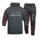 thumbnail image 2 of Chándal de otoño e invierno para hombre, sudadera con capucha y estampado de corazones, conjunto de 2 piezas, traje deportivo para correr y fitness, ropa informal de gran oferta, 2 of 3