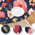 thumbnail image 4 of Pioneer Flower Floral Print Pattern Round Fitted Tablecloth with Elastic Edge,Dining Table Cover Waterproof,Outdoor Round Tablecloth for Camping,Dining,Indoor and Outdoor, 4 of 7