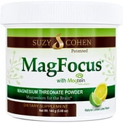 MagFocus - Lemon Lime Flavored Magnesium Threonate Powder - 60 Servings - by Suzy Cohen, RPh.