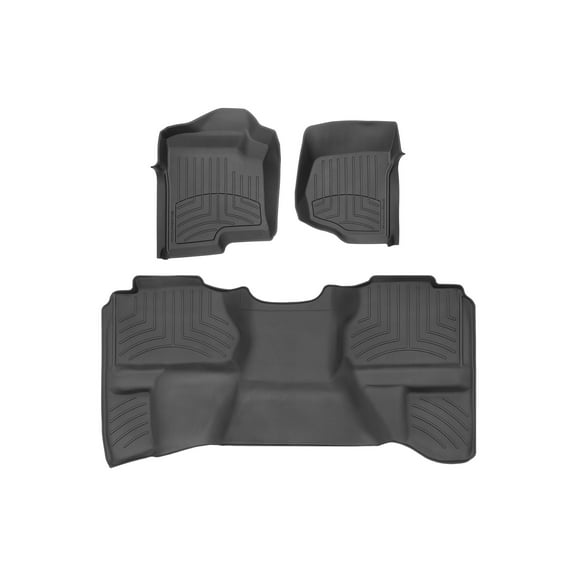 WeatherTech FloorLiner HP Custom Fit Floor Mats compatible with Silverado, Silverado 2500HD/3500HD, Silverado 1500, Sierra 1500, Sierra, Sierra 2500HD/3500HD - 1st & 2nd Row, Black