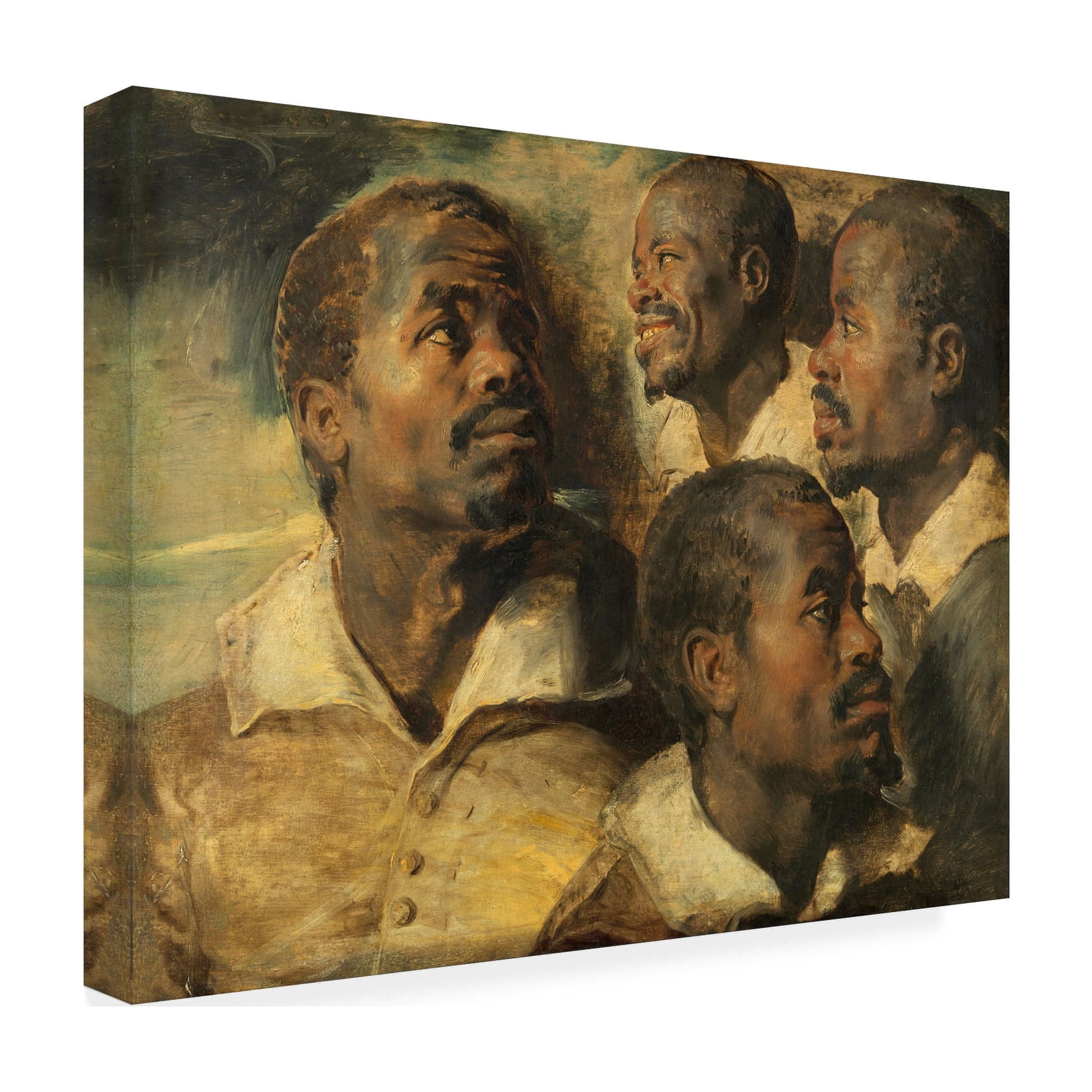Peter Paul Rubens 'Four Studies Of A Head Of A Moor' Canvas Art