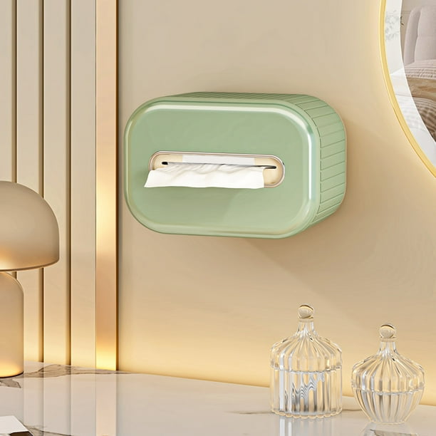 Caja de pañuelos con funda para pañuelos, organizador de papel facial para teléfono celular, para cocina, baño, tocador, encimeras, dormitorio, tocadores y mesas, contenedor de papel de plástico para