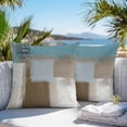 thumbnail image 3 of Throw Pillow Covers 16x16 Inch Set of 2, Teal Blue Waterproof Outdoor Pillow Covers, Brown White Minimalist Retro Smear Ombre Art Decorative Cushion Pillowcases for Couch, Sofa, Bed, Garden, Patio, 3 of 9