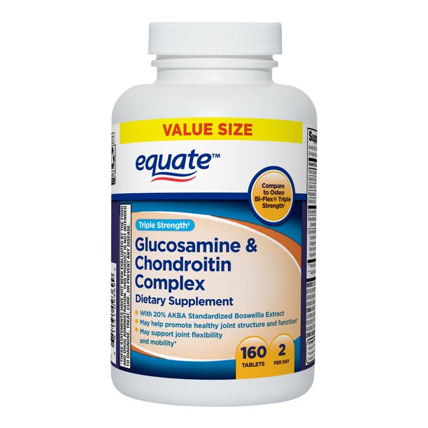 Equate Triple Strength Glucosamine & Chondroitin Complex Tablets Dietary Supplement Value Size