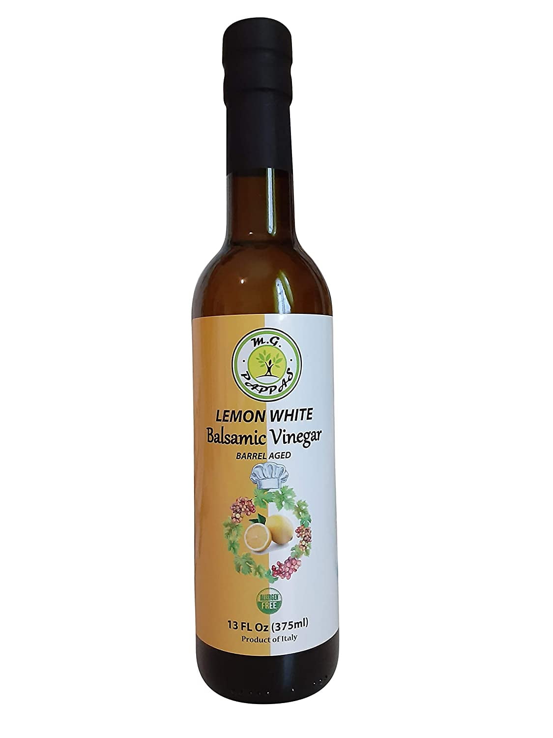 M.G. PAPPAS Lemon White Balsamic Vinegar, Aged Flavored Thick, Sweet