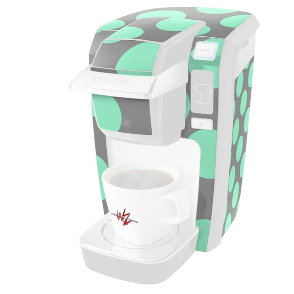 Kearas Polka Dots Mint And Gray - Decal Style Vinyl Skin fits Keurig K10 / K15 Mini Plus Coffee Makers (KEURIG NOT INCLUDED)