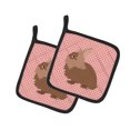 thumbnail image 1 of Carolines Treasures BB7960PTHD Lionhead Rabbit Paire de Porte-Pots à Carreaux Roses, 1 of 1